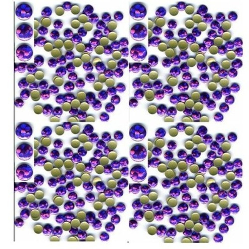 HOLOGRAM‎ Round Nailheads PURPLE 3mm Hotfix IronON 1gr